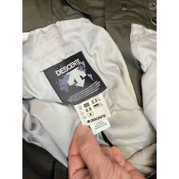 Descente Ski Snow Pants Olive Green Adjustable Waist Zip Pockets Mens - Picture 6 of 7